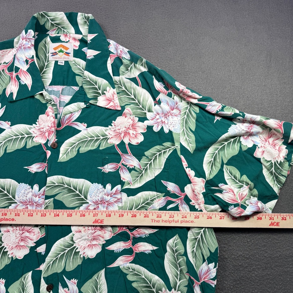 Vintage Pineapple Juice Shirt Mens XXL Green 100% Rayon Hawaiian Aloha Camp VTG - Picture 5 of 9